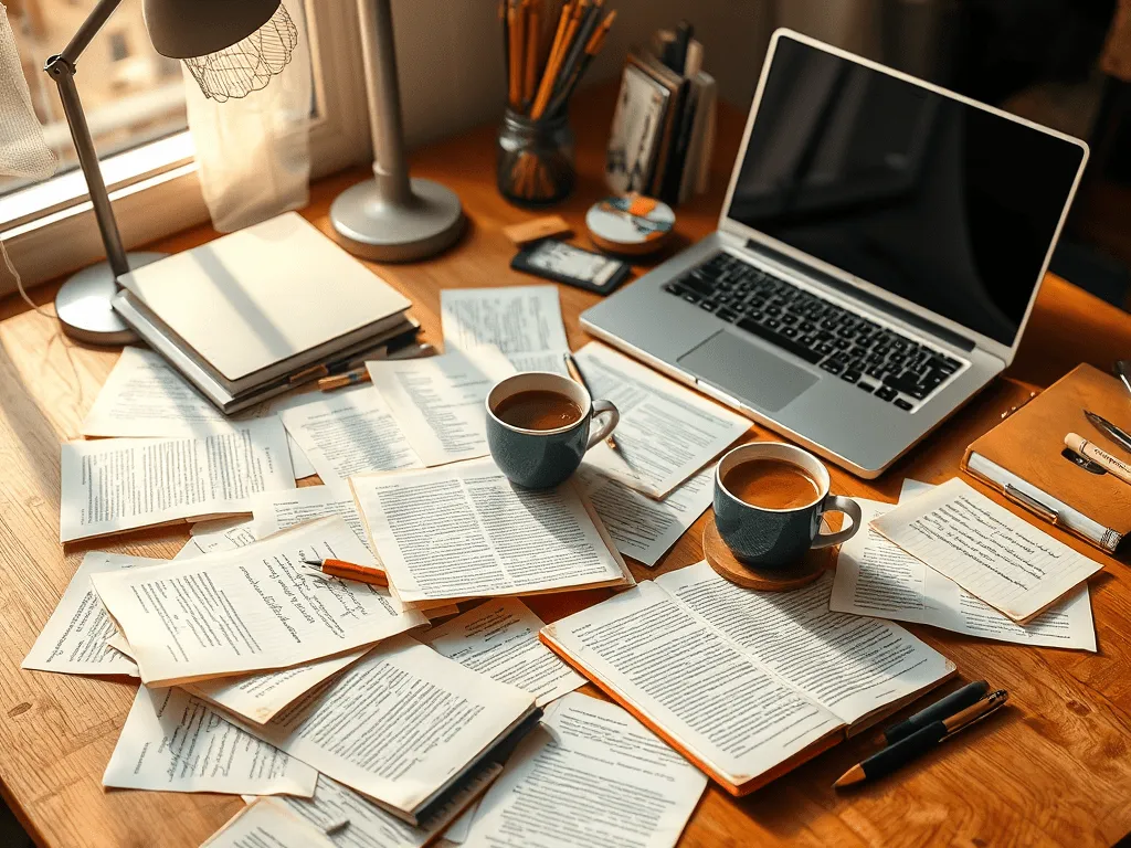 Ruhige Notizen Tisch